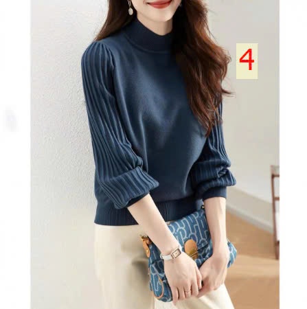 24HA199.17 - ÁO LEN CASHMERE NỮ CỔ 3P