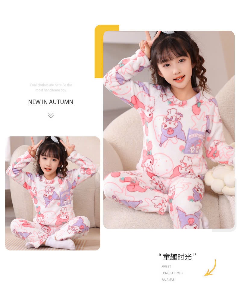 24HA199.15 - BỘ LÔNG ẤM HOẠT HÌNH NGÀY ĐÔNG CHO CON YÊU