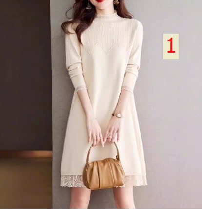 24HA209.17-ÁO LEN CỔ REN NỮ