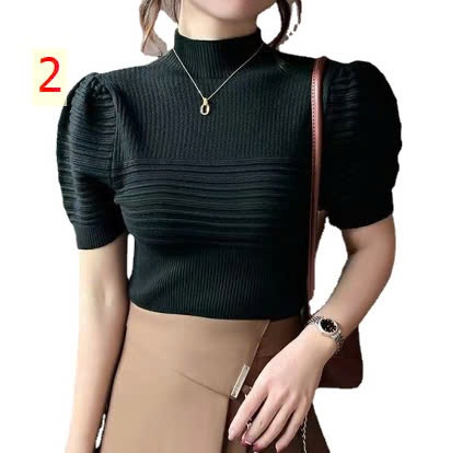 24HA209.23-ÁO LEN CỘC CAO CỔ TAY PHỒNG NỮ
