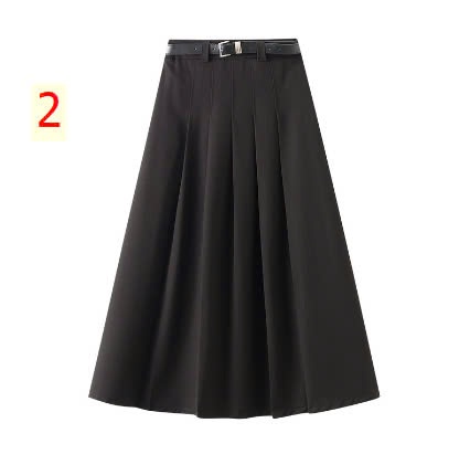 24HA209.18-CHÂN VÁY XẾP LY ANGEL KÈM THẮT LƯNG