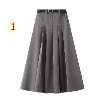24HA209.18-CHÂN VÁY XẾP LY ANGEL KÈM THẮT LƯNG
