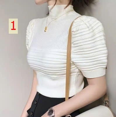 24HA209.23-ÁO LEN CỘC CAO CỔ TAY PHỒNG NỮ