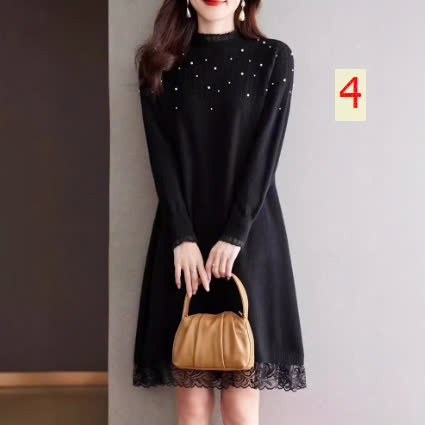 24HA209.17-ÁO LEN CỔ REN NỮ