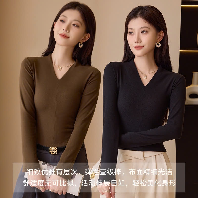 24HA229.02-ÁO CỔ V CHO NỮ