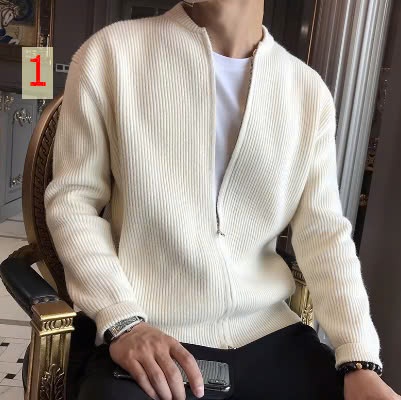 24HA219.14-CARDIGAN NAM KÉO KHOÁ