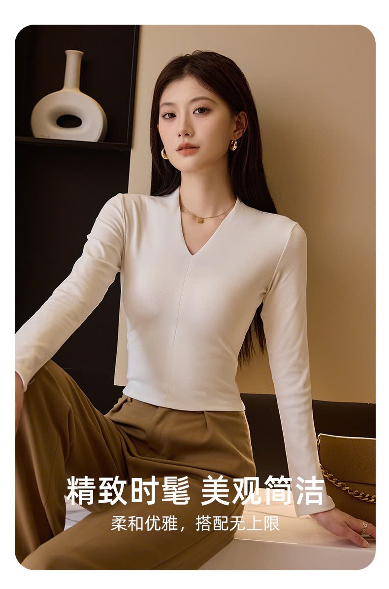 24HA229.02-ÁO CỔ V CHO NỮ