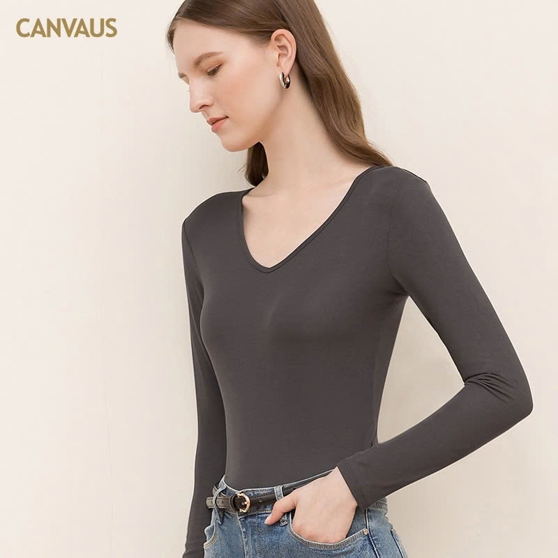 24HA229.30-ÁO NỮ CỔ V CANVAUS
