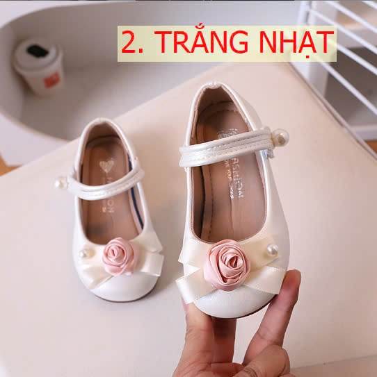 24HA229.07-GIÀY BÚP BÊ NƠ ĐÍNH HOA BÉ GÁI