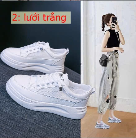 24HA239.03- GIÀY TRẮNG THỂ THAO NỮ