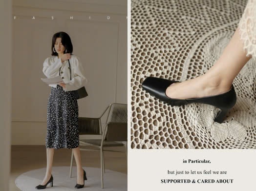 24HA239.28 - GIÀY CÔNG SỞ GÓT MŨI VUÔNG CAO CẤP