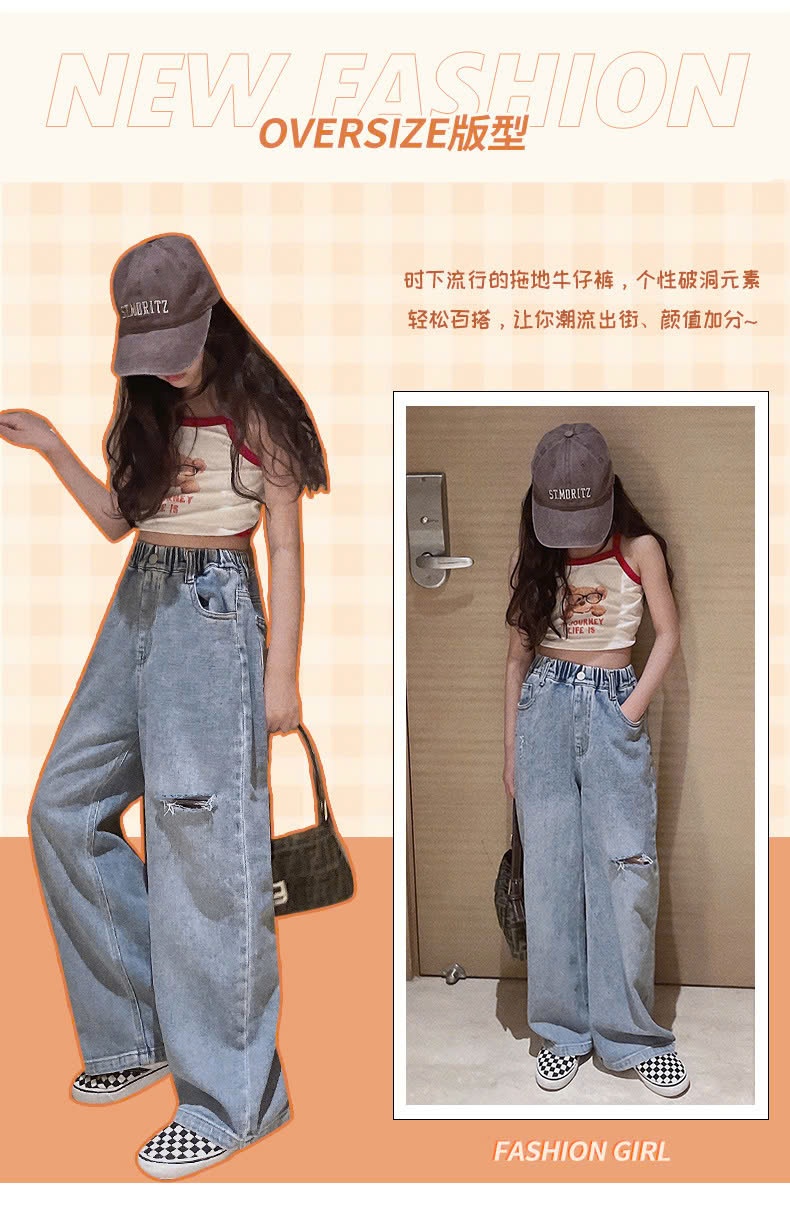24HA259.01 - BST JEAN XUÔNG SIZE ĐẠI BÉ GÁI