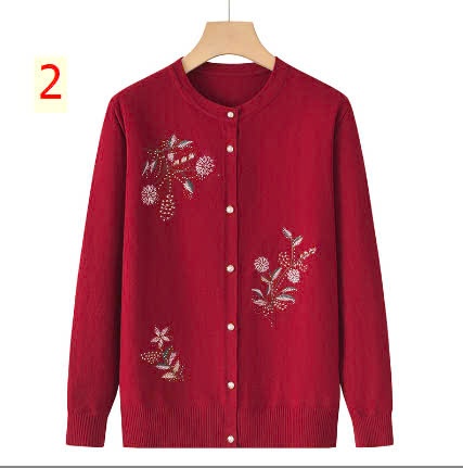 24HA249.23 - ÁO CARDIGAN LEN NỮ TRUNG NIÊN