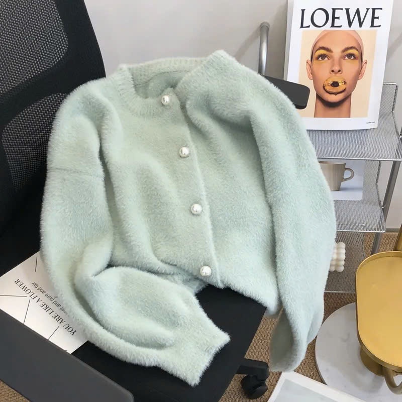 24HA259.17- ÁO CARDIGAN LEN LÔNG THỎ