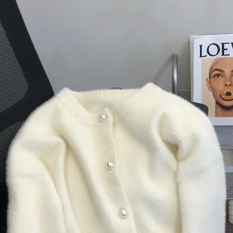 24HA259.17- ÁO CARDIGAN LEN LÔNG THỎ