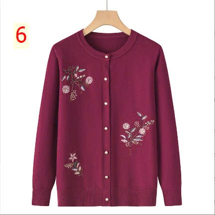 24HA249.23 - ÁO CARDIGAN LEN NỮ TRUNG NIÊN