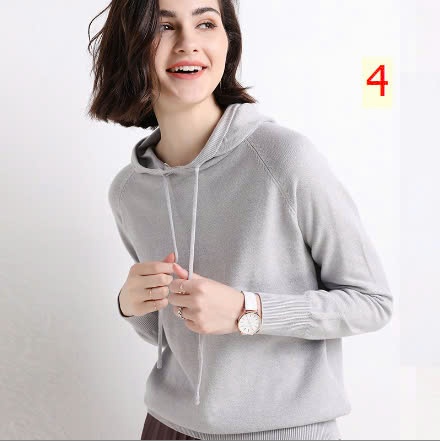 24HA259.24 - ÁO LEN CÓ MŨ CHO NỮ