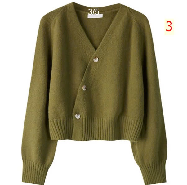 24HA279.28 - ÁO CARDIGAN CỔ V VẠT CHÉO ĐÍNH CÚC