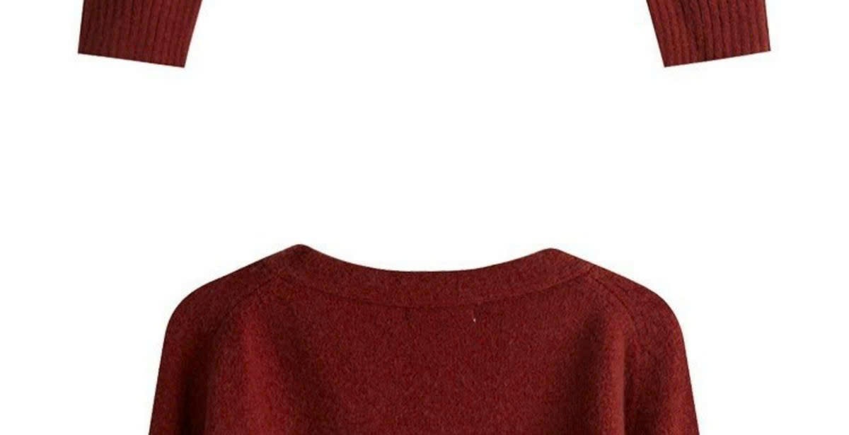 24HA279.28 - ÁO CARDIGAN CỔ V VẠT CHÉO ĐÍNH CÚC