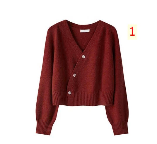 24HA279.28 - ÁO CARDIGAN CỔ V VẠT CHÉO ĐÍNH CÚC