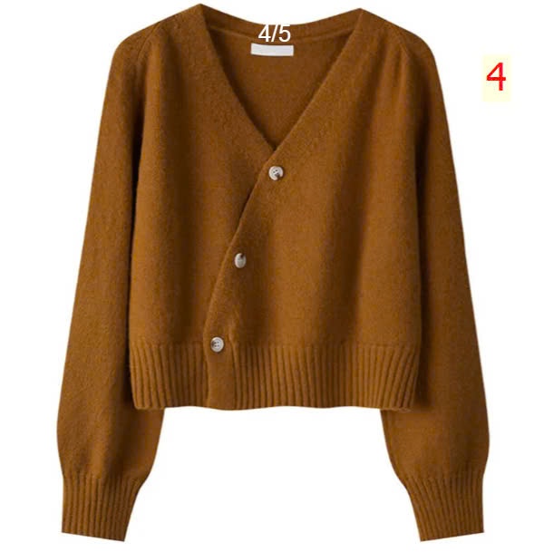 24HA279.28 - ÁO CARDIGAN CỔ V VẠT CHÉO ĐÍNH CÚC