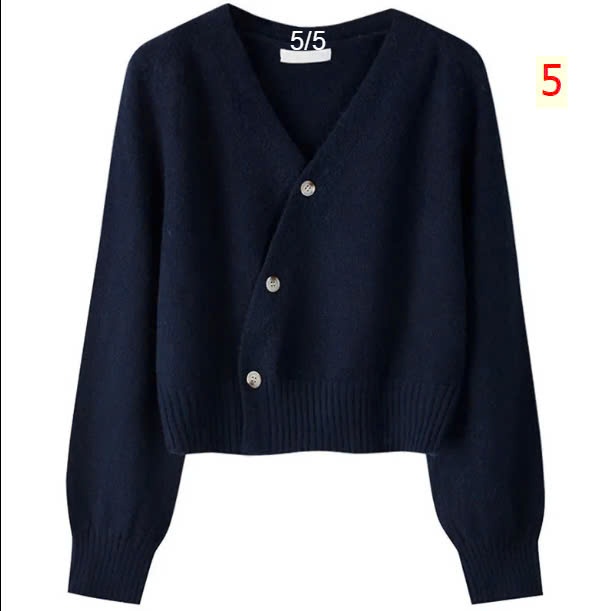 24HA279.28 - ÁO CARDIGAN CỔ V VẠT CHÉO ĐÍNH CÚC