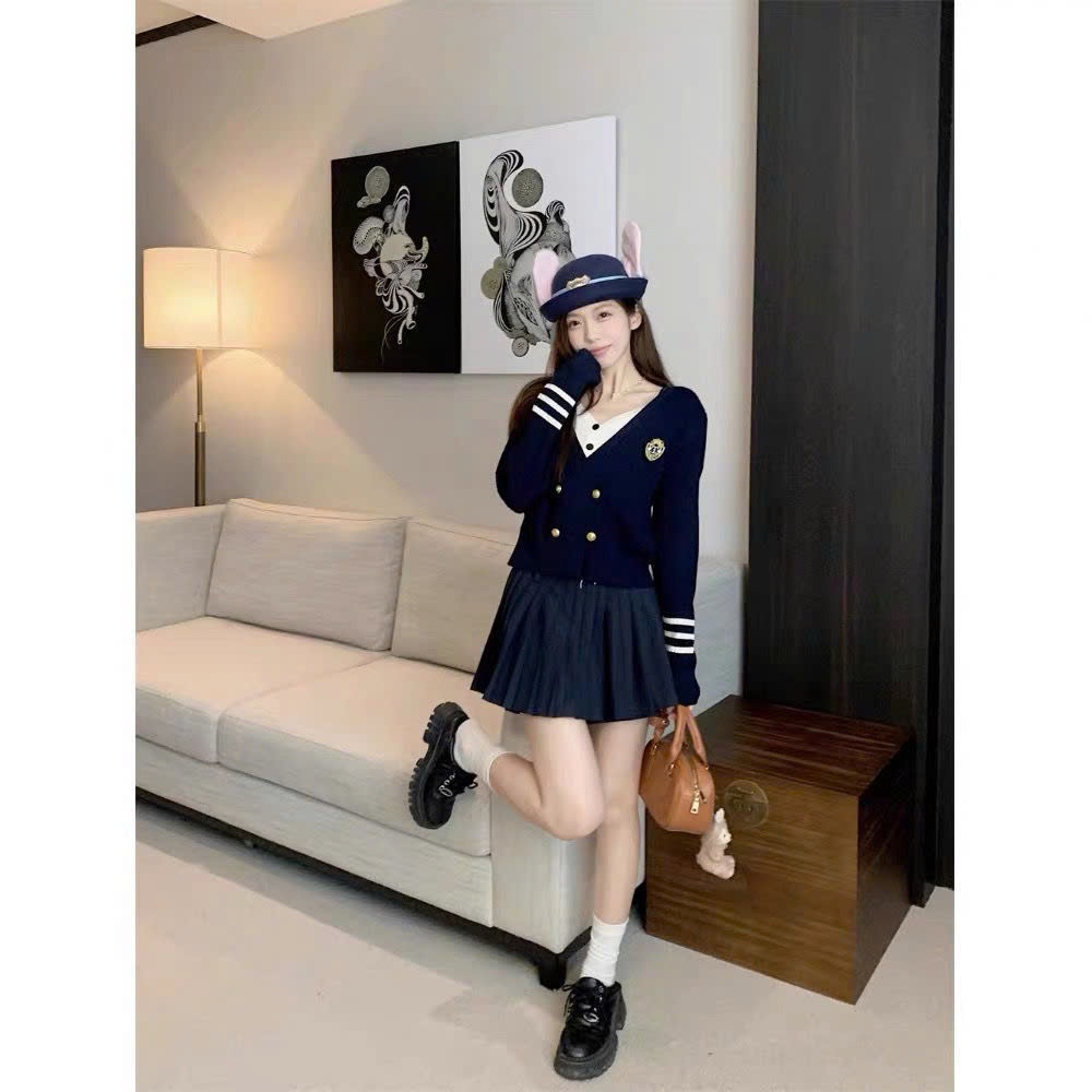 24HA299.28-ÁO LEN MIX CỔ KIỂU CÁCH