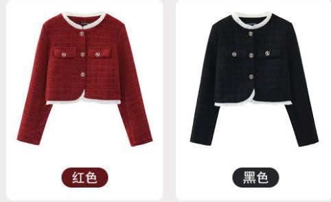 24HA110.03 -ÁO KHOÁC DẠ TWEED CHO NỮ
