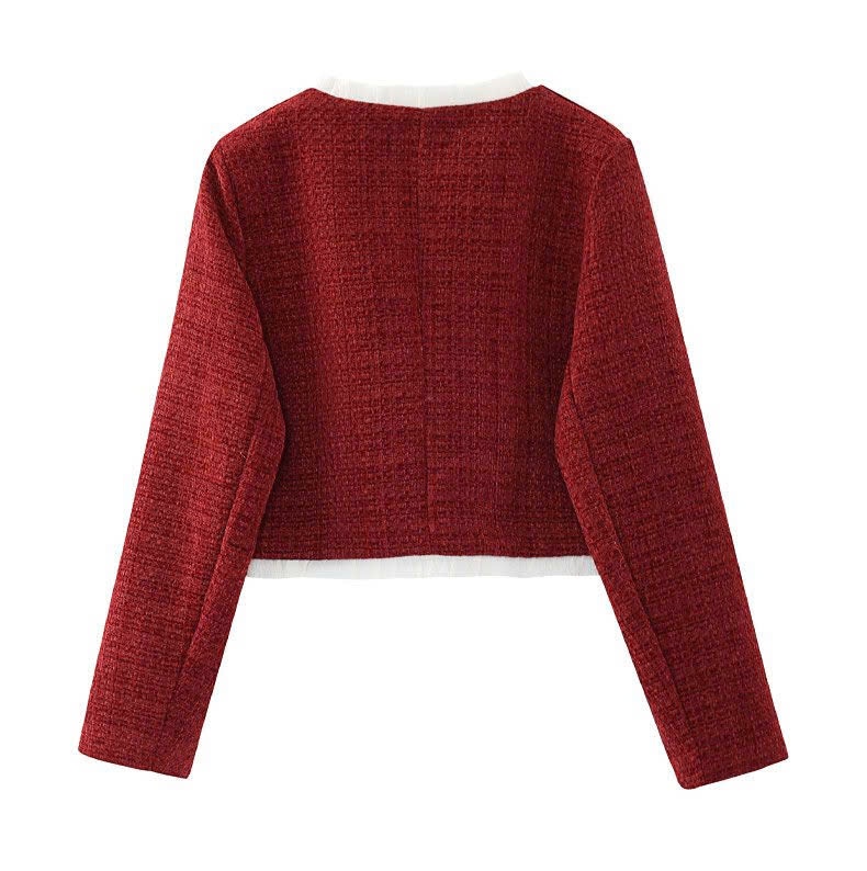 24HA110.03 -ÁO KHOÁC DẠ TWEED CHO NỮ