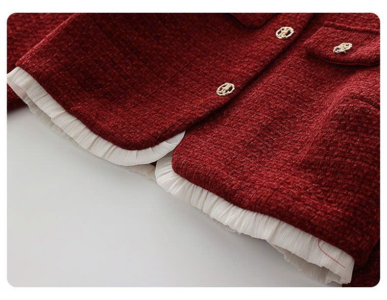 24HA110.03 -ÁO KHOÁC DẠ TWEED CHO NỮ