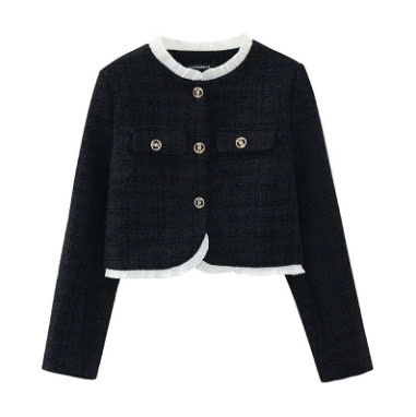 24HA110.03 -ÁO KHOÁC DẠ TWEED CHO NỮ