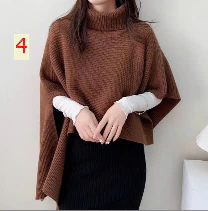 24HA309.18- ÁO LEN KHĂN ỐNG CHOÀNG CỔ