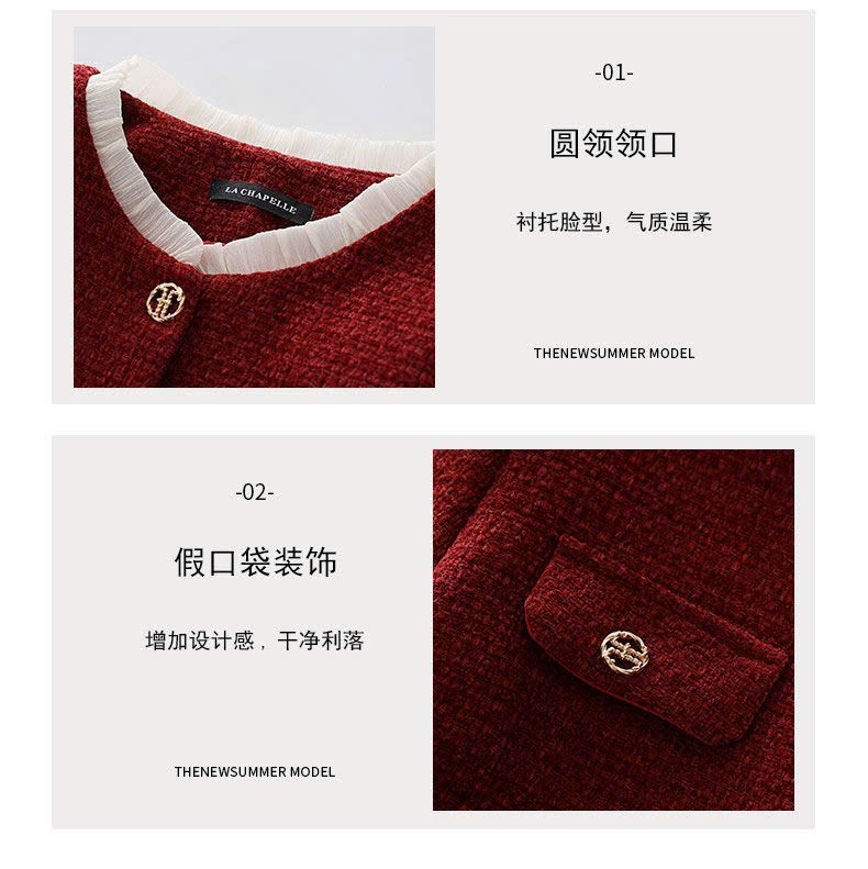 24HA110.03 -ÁO KHOÁC DẠ TWEED CHO NỮ