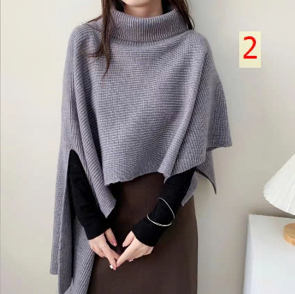 24HA309.18- ÁO LEN KHĂN ỐNG CHOÀNG CỔ