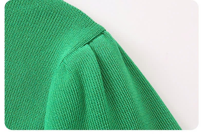 24HA309.16- ÁO CARDIGAN NGẮN TAY DỆT KIM CỔ V LA CHAPELLE