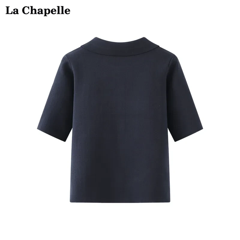 24HA110.25- ÁO NGẮN TAY XANH THAN HÃNG LACHAPELLE