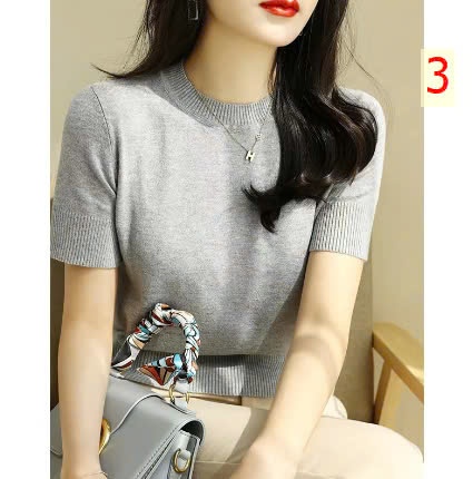 24HA310.10- ÁO LEN TAY LỠ CỔ TRÒN