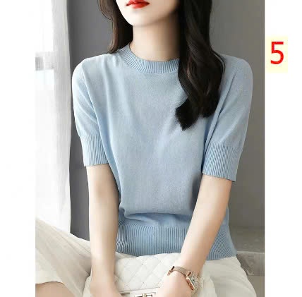 24HA310.10- ÁO LEN TAY LỠ CỔ TRÒN