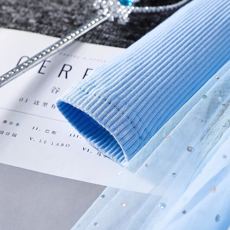 24HA410.09 - VÁY THU ĐÔNG BÉ GÁI ELSA FROZEN