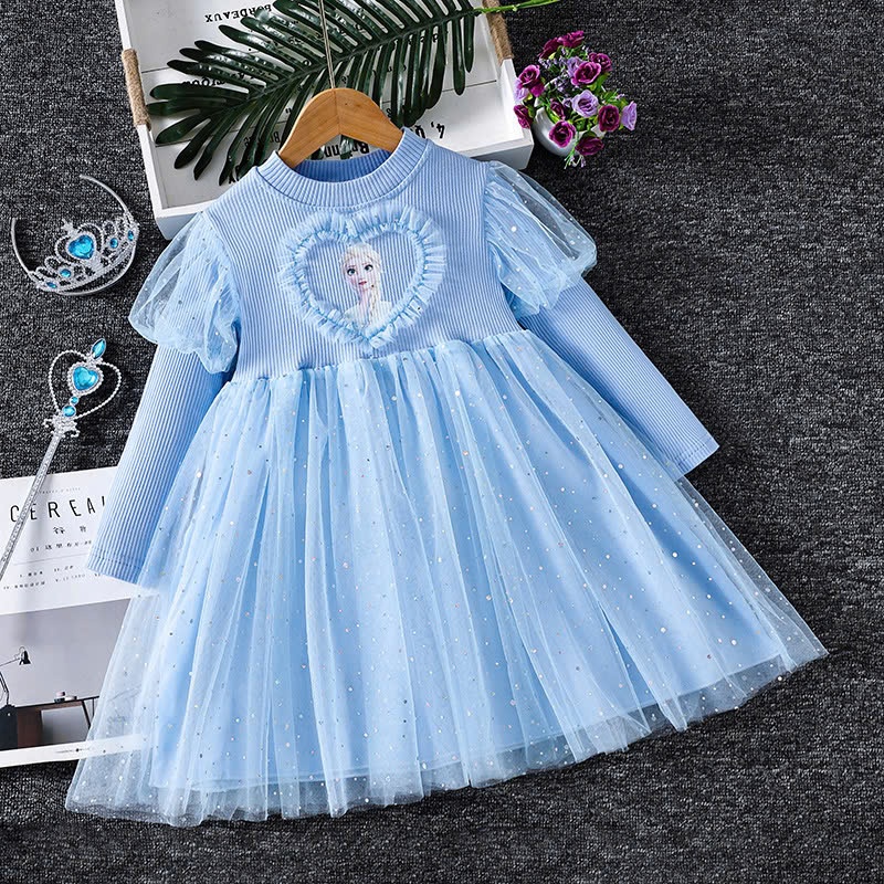 24HA410.09 - VÁY THU ĐÔNG BÉ GÁI ELSA FROZEN