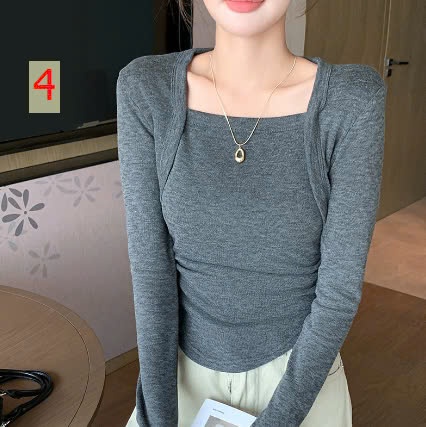 24HA510.13 - ÁO NỈ THU ĐÔNG CỔ VUÔNG