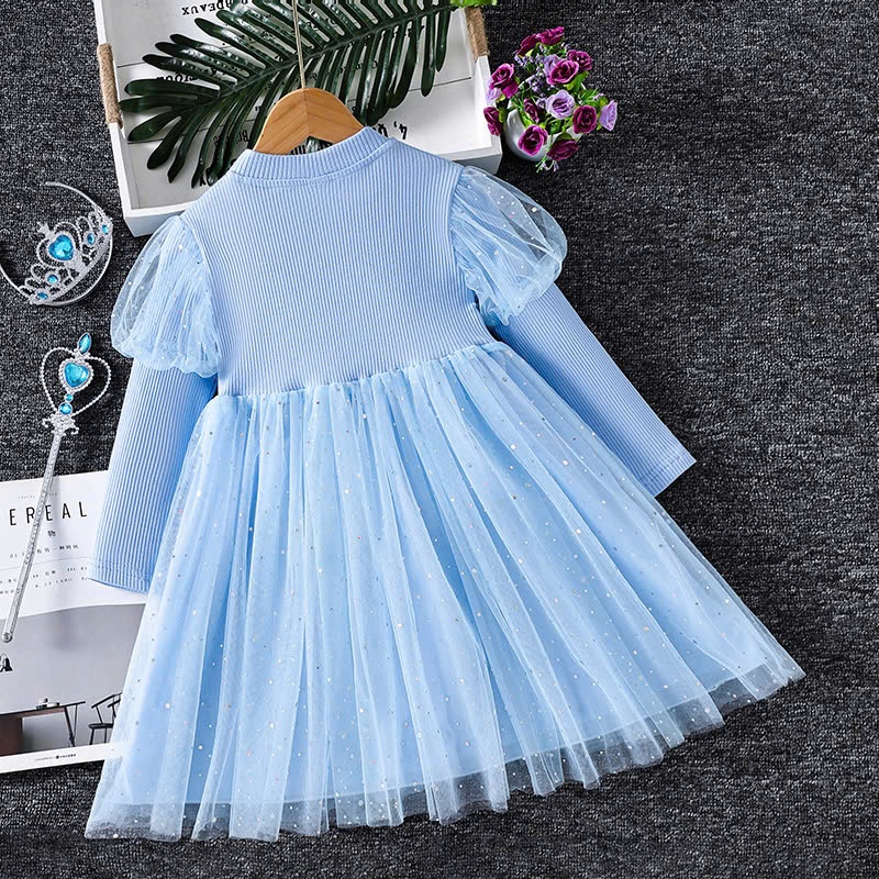 24HA410.09 - VÁY THU ĐÔNG BÉ GÁI ELSA FROZEN