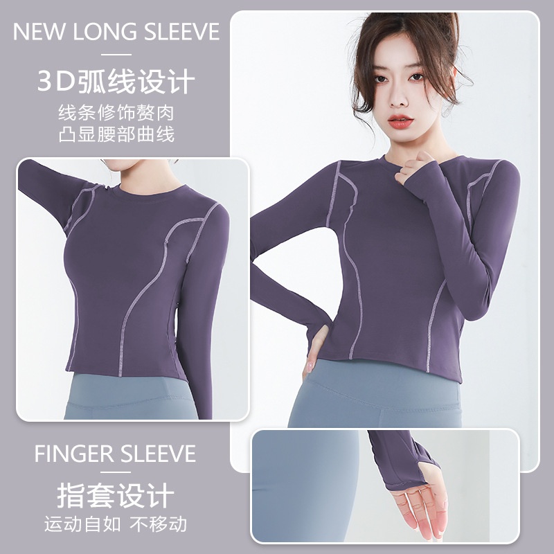 24HA610.09 - ÁO TẬP NỮ DÀI TAY KÍN CỔ TRÒN
