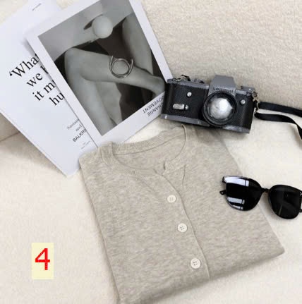 24HA510.20 - CARDIGAN TRƠN MÀU NỮ
