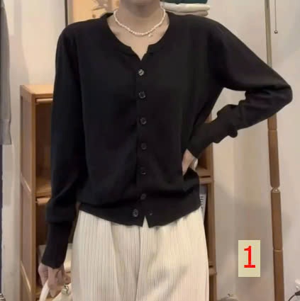 24HA510.20 - CARDIGAN TRƠN MÀU NỮ