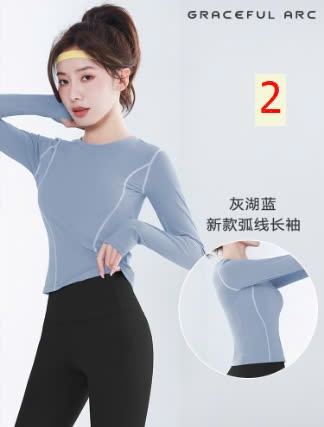 24HA610.09 - ÁO TẬP NỮ DÀI TAY KÍN CỔ TRÒN