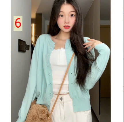 24HA510.20 - CARDIGAN TRƠN MÀU NỮ