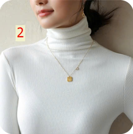 24HA610.10 - ÁO GIỮ NHIỆT CỔ LỌ NỮ