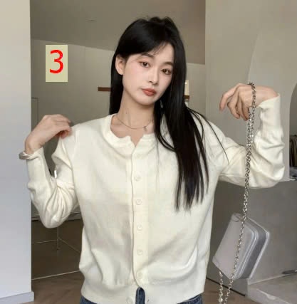 24HA510.20 - CARDIGAN TRƠN MÀU NỮ