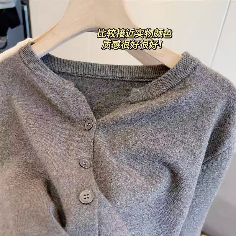 24HA510.20 - CARDIGAN TRƠN MÀU NỮ